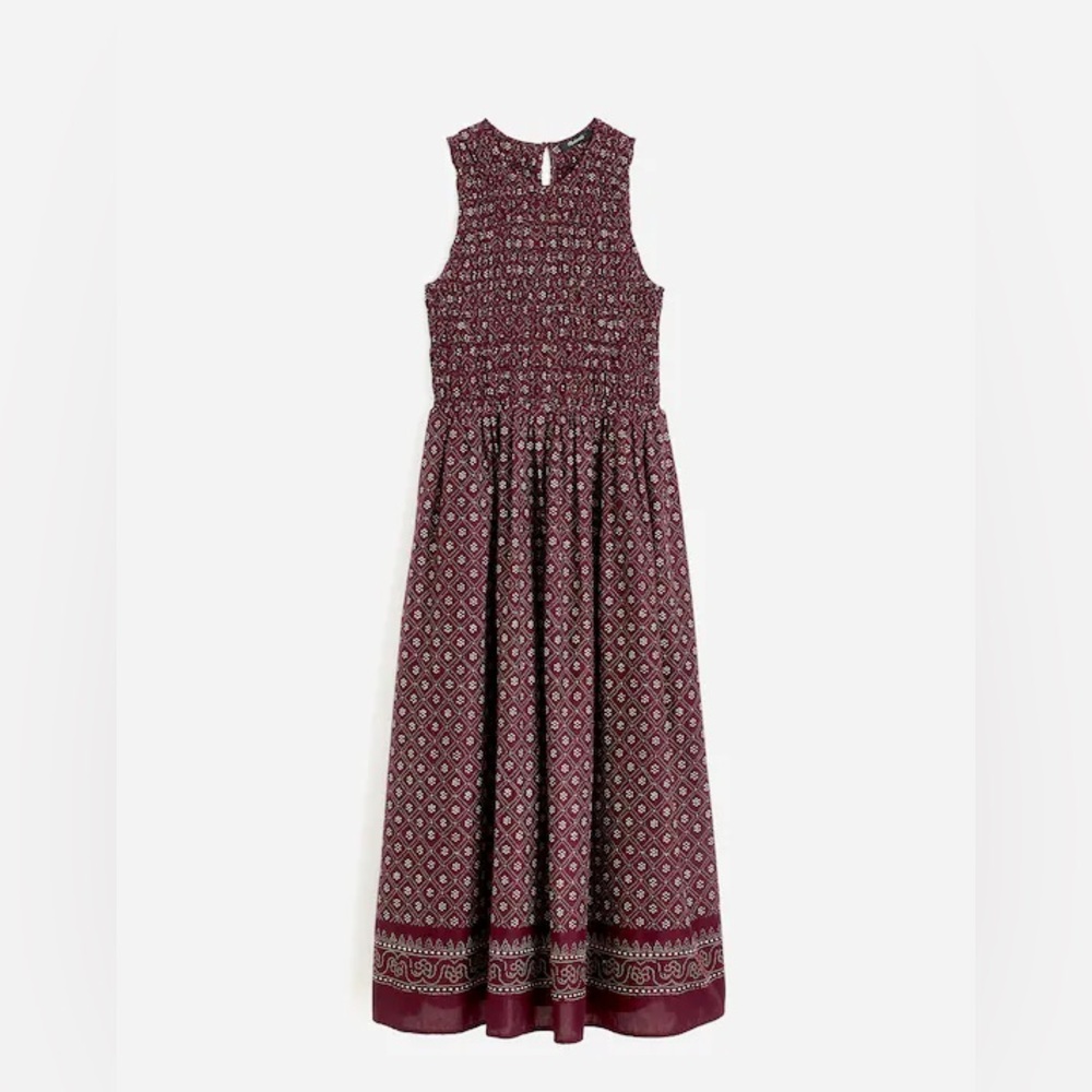 NWT Madewell Melody Smocked Midi Dress M Dusty Plum Cotton Pockets - Picture 4 of 16